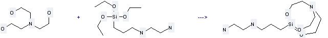 N-(3-Triethoxysilylpropyl)ethylenediamine can be used to produce N-[3-(2,8,9-trioxa-5-aza-1-sila-bicyclo[3.3.3]undec-1-yl)-propyl]-ethane-1,2-diamine